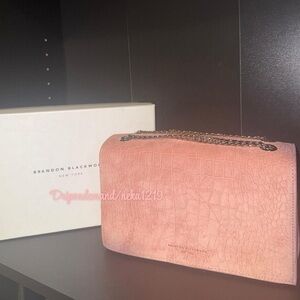 Brandon Blackwood Sophia Bag- Pink Croc Embossed